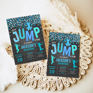 jump invitation jump birthday invitation trampoline party bounce house party jump party lets jump birthday invitation 7