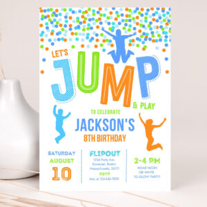 jump invitation jump birthday invitation trampoline party bounce house party jump party lets jump invite 2