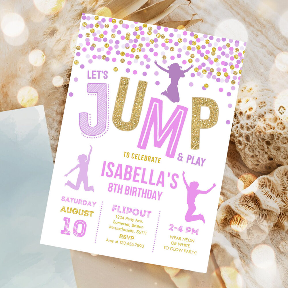 jump invitation jump birthday invitation trampoline party bounce house party jump party lets jump party 1