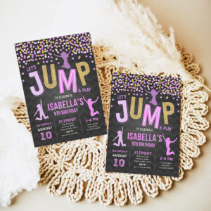 jump invitation jump birthday invitation trampoline party bounce house party jump party lets jump party invitation 7
