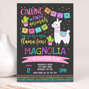 llama invitation llama birthday invitation whole llama fun invitation llama party alpaca party cactus party 2
