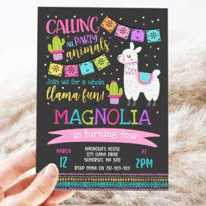 llama invitation llama birthday invitation whole llama fun invitation llama party alpaca party cactus party 3