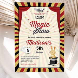 magician invitation magician birthday invitation magic show magic show birthday magician party invitation 5