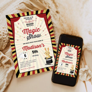 magician invitation magician birthday invitation magic show magic show birthday magician party invitation 6