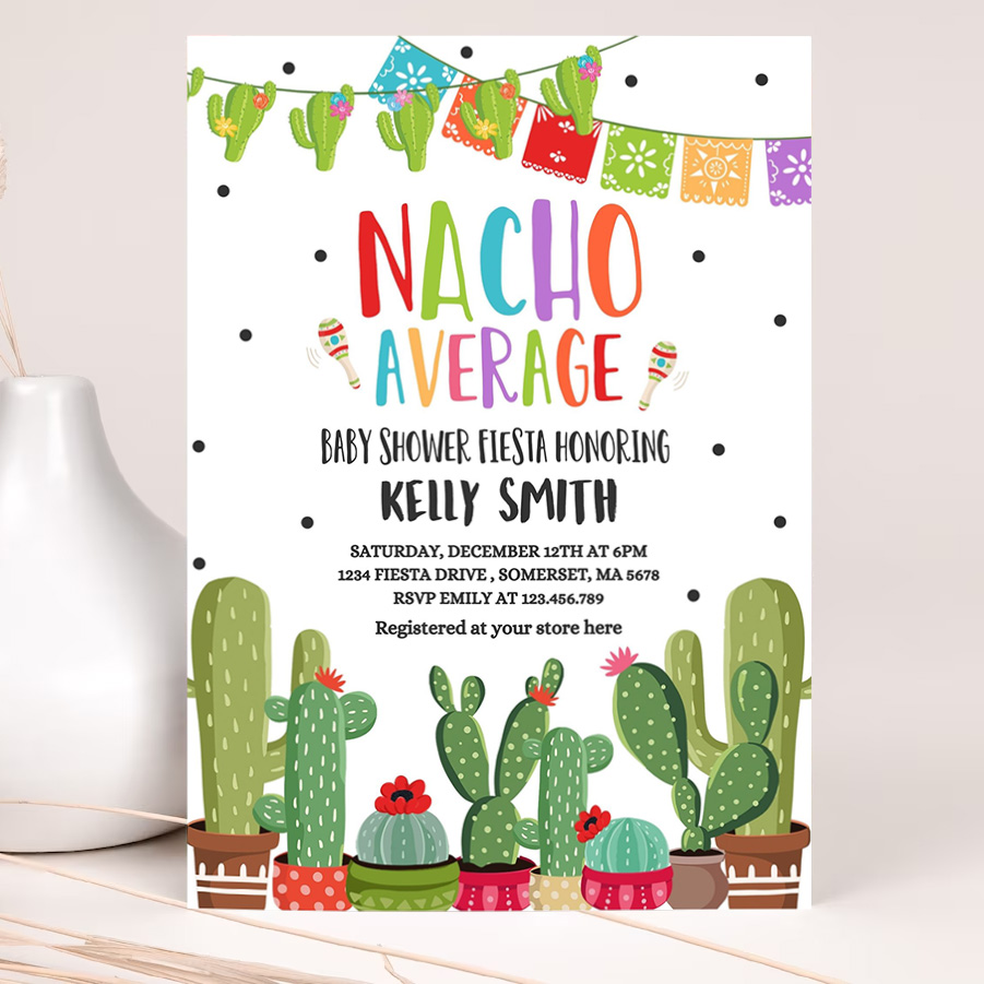 nacho average baby shower invitation nacho average baby shower fiesta nacho baby shower cactus baby shower 2