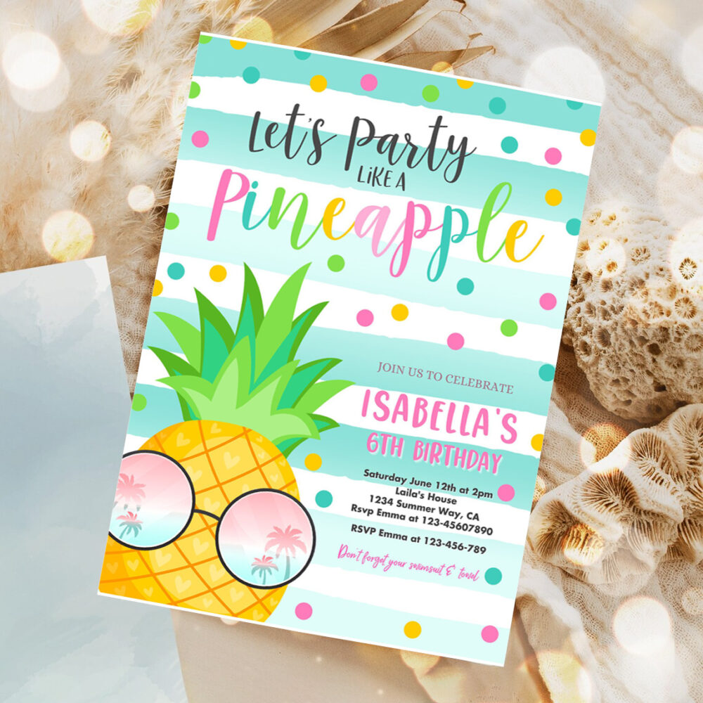 party like a pineapple invitation tropical pineapple invitation tropical hawaiian luau pineapple pool party 1