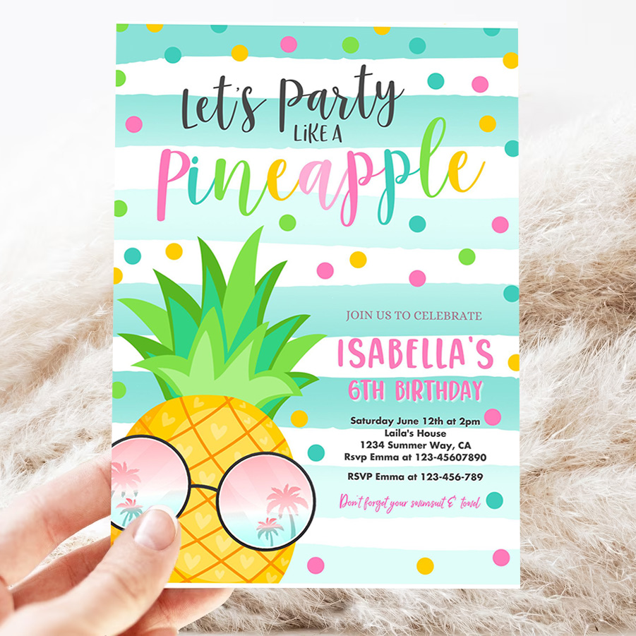 party like a pineapple invitation tropical pineapple invitation tropical hawaiian luau pineapple pool party 3
