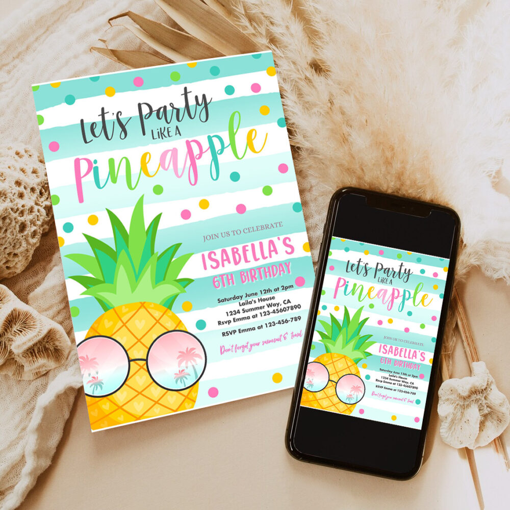 party like a pineapple invitation tropical pineapple invitation tropical hawaiian luau pineapple pool party 6
