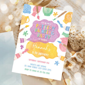 pottery painting party invitation painting birthday invitation art party invitation 1