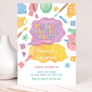 pottery painting party invitation painting birthday invitation art party invitation 2