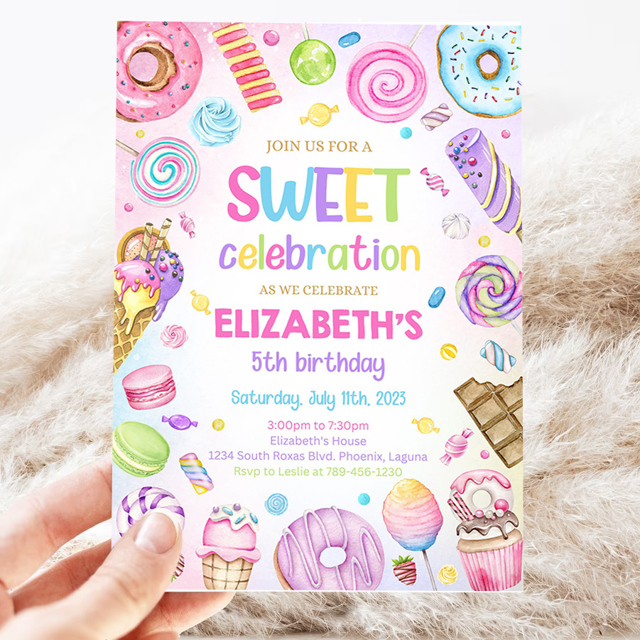 sweets candy invitation sweet candy birthday invitation sweet celebration birthday invitation candy invitation editable template 3