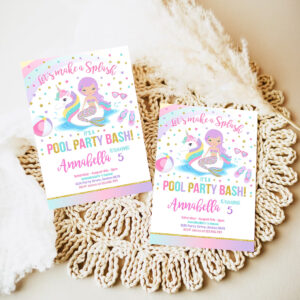unicorn pool party invitation unicorn mermaid pool party invite unicorn pool float pool party bash invitation 8