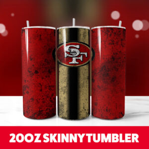 49ers Grunge Football 20oz Skinny Tumbler PNG Digital Download 1