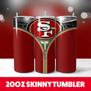 49ers Zipper 20oz Skinny Tumbler PNG Digital Download 1