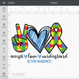Accept Love Understand SVG Autism Awareness T shirt design SVG file 2