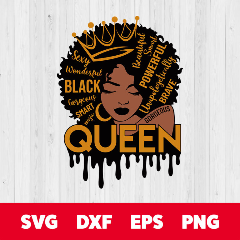 Afro Black Queen Words SVG 1