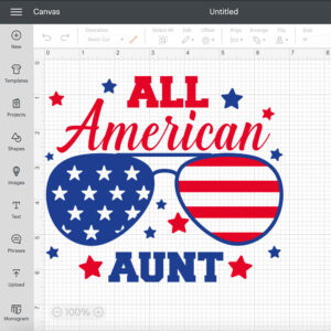 All American Aunt SVG American Independence Day T Shirt cut files 2