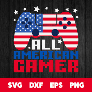 All American Gamer SVG American Video Game 4th of July T shirt Design SVG 1