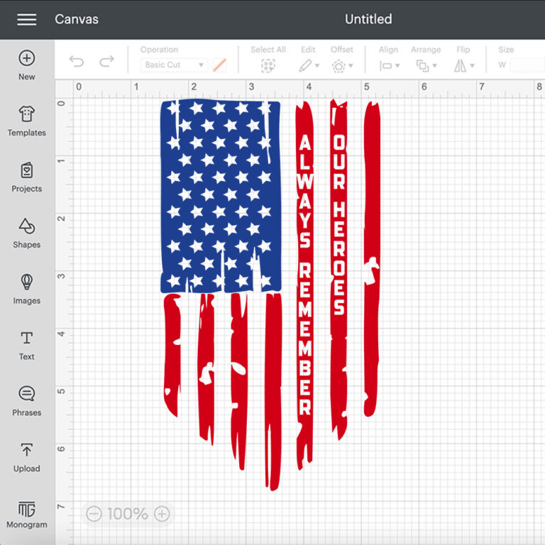 Always Remember Our Heroes SVG Memorial Day Color Flag cut files 2