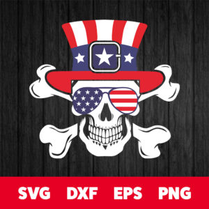 American Flag Sunglasses Skull SVG Funny Skull 4th Of July SVG 1