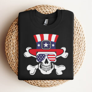 American Flag Sunglasses Skull SVG Funny Skull 4th Of July SVG 3