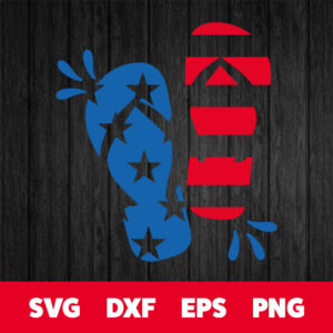 American USA Flag Flip Flops SVG 4th of July SVG 1 1