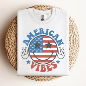 American Vibes Smiley SVG Fourth of July SVG Retro 4th of July SVG 3