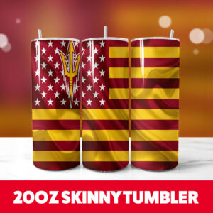 Arizona State Sun Devils Football Designs 3 20oz Skinny Tumbler PNG Digital Download 1