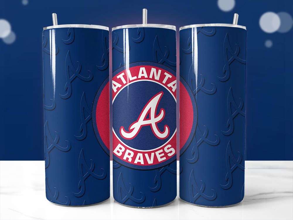 Atlanta Braves Baseball Tumbler Wrap Templates 20oz Skinny Sublimation  Design, PNG Digital Download 