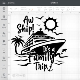 Aw Ship Its a Family Trip SVG Summer Vacation T shirt Color Black Design SVG 2