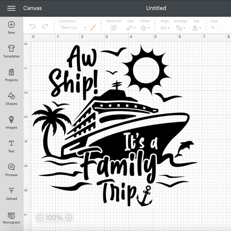 Aw Ship Its a Family Trip SVG Summer Vacation T shirt Color Black Design SVG 2
