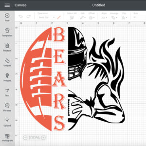 BEARS Half Football Half Player SVG Chicago Bears SVG 2