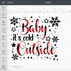 Baby its Cold Outside Christmas Buffalo Plaid Snowflake SVG 2