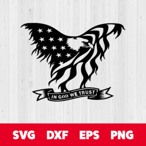 Bald Eagle US Flag SVG In God We Trust 1