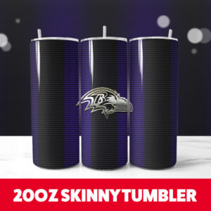 Baltimore Ravens 14 20oz Skinny Tumbler PNG Digital Download 1