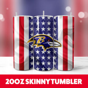 Baltimore Ravens 4 20oz Skinny Tumbler PNG Digital Download 1