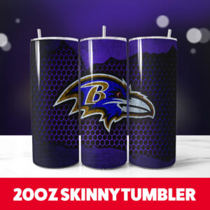 Baltimore Ravens 5 20oz Skinny Tumbler PNG Digital Download 1