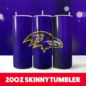 Baltimore Ravens 7 20oz Skinny Tumbler PNG Digital Download 1