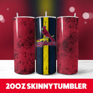 Baseball Cardinals Grunge 20oz Skinny Tumbler PNG Digital Download 1