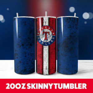 Baseball Rangers Grunge 20oz Skinny Tumbler PNG Digital Download 1
