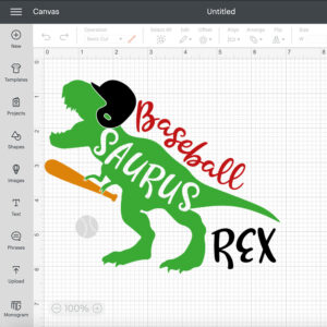 Baseball Saurus Rex SVG Dinosaur Baseball Player SVG cutting files 2