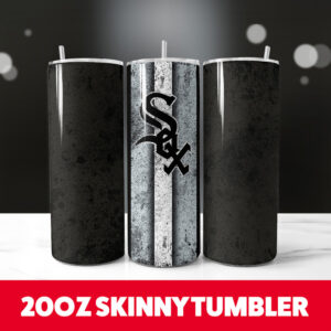 Baseball White Sox Grunge 20oz Skinny Tumbler PNG Digital Download 1