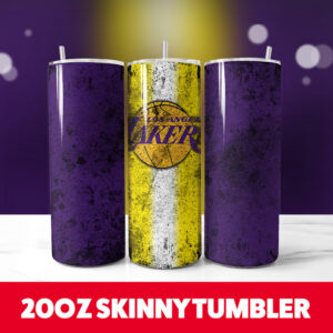 Basketball Lakers 20oz Skinny Tumbler PNG Digital Download 1