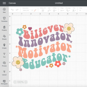 Believer Motivator Educator SVG Floral Retro Teacher SVG 2