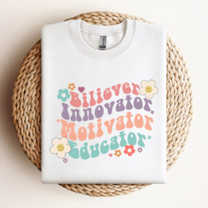 Believer Motivator Educator SVG Floral Retro Teacher SVG 3