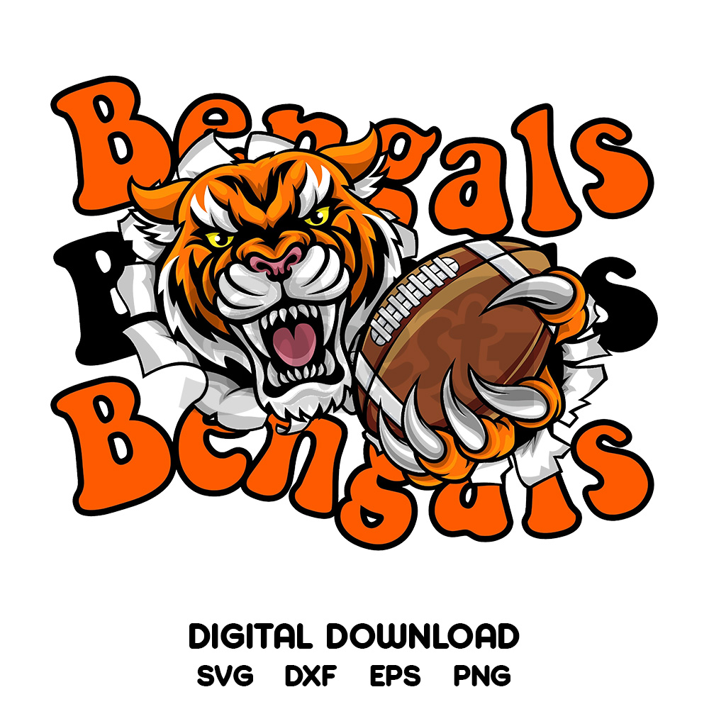 Go Bengals Leopard Svg, Go Bengals Svg, Bengals Football Svg