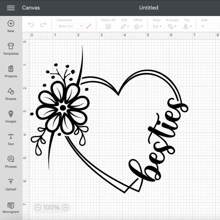 Besties Heart SVG Best Friends Besties Floral Design SVG cut files Cricut 2