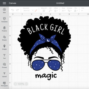 Black Girl Magic SVG Woman Face With Glasses SVG Messy Bun Mom Lifestyle SVG 2