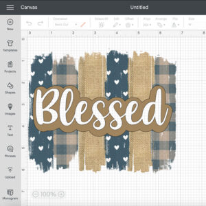 Blessed Brushstrokes Blue Hearts Burlap PNG 2