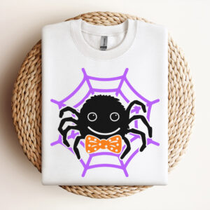 Boy Spider SVG Cute Spider with Bow T shirt design SVG cutting files 3